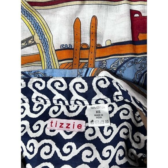 Tizzie Nautical Print 3/4 Sleeve Button Down Size XS - Picture 4 of 4